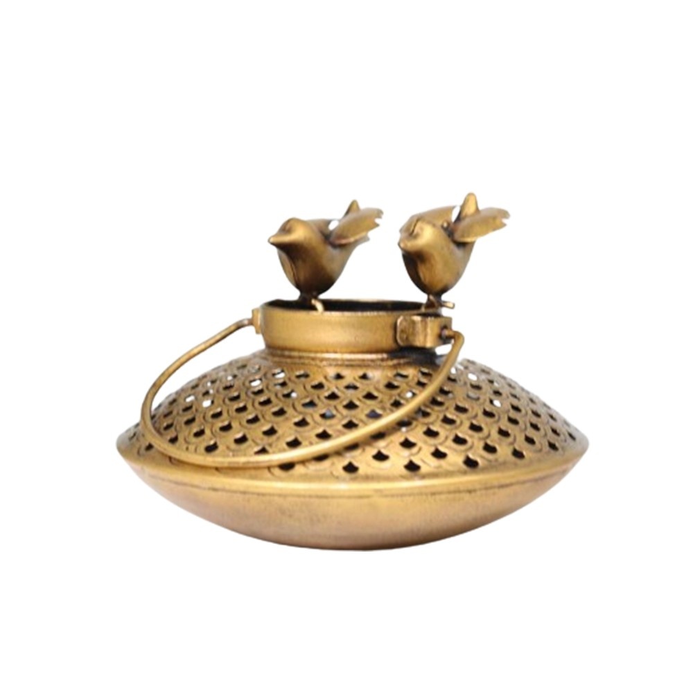 Metal Diya Cut Degchi – 7 Inch Traditional Oil Lamp